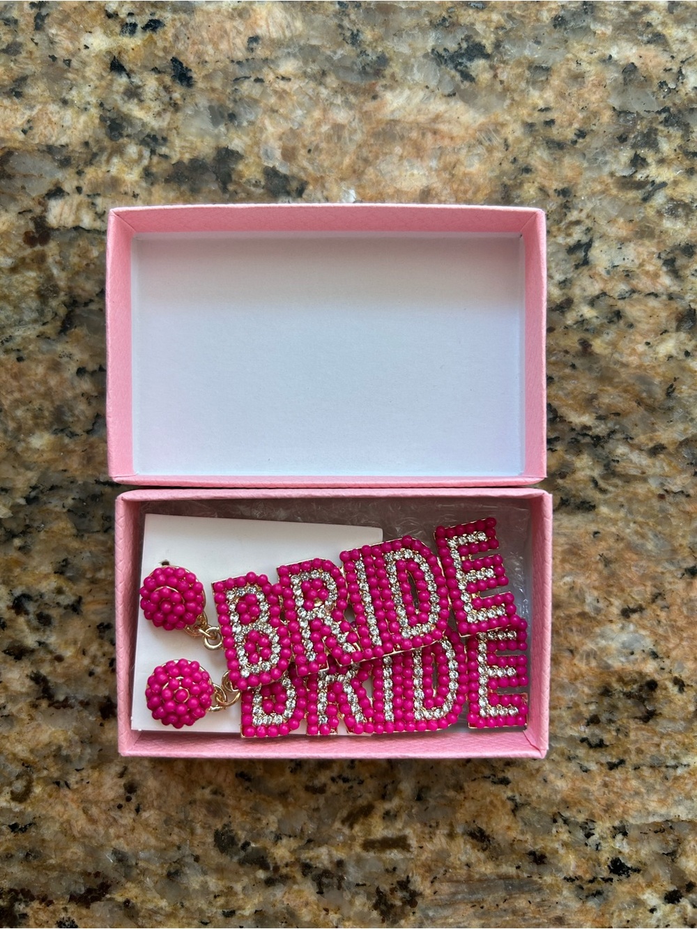 Hot Pink BRIDE Statement Earrings for Women